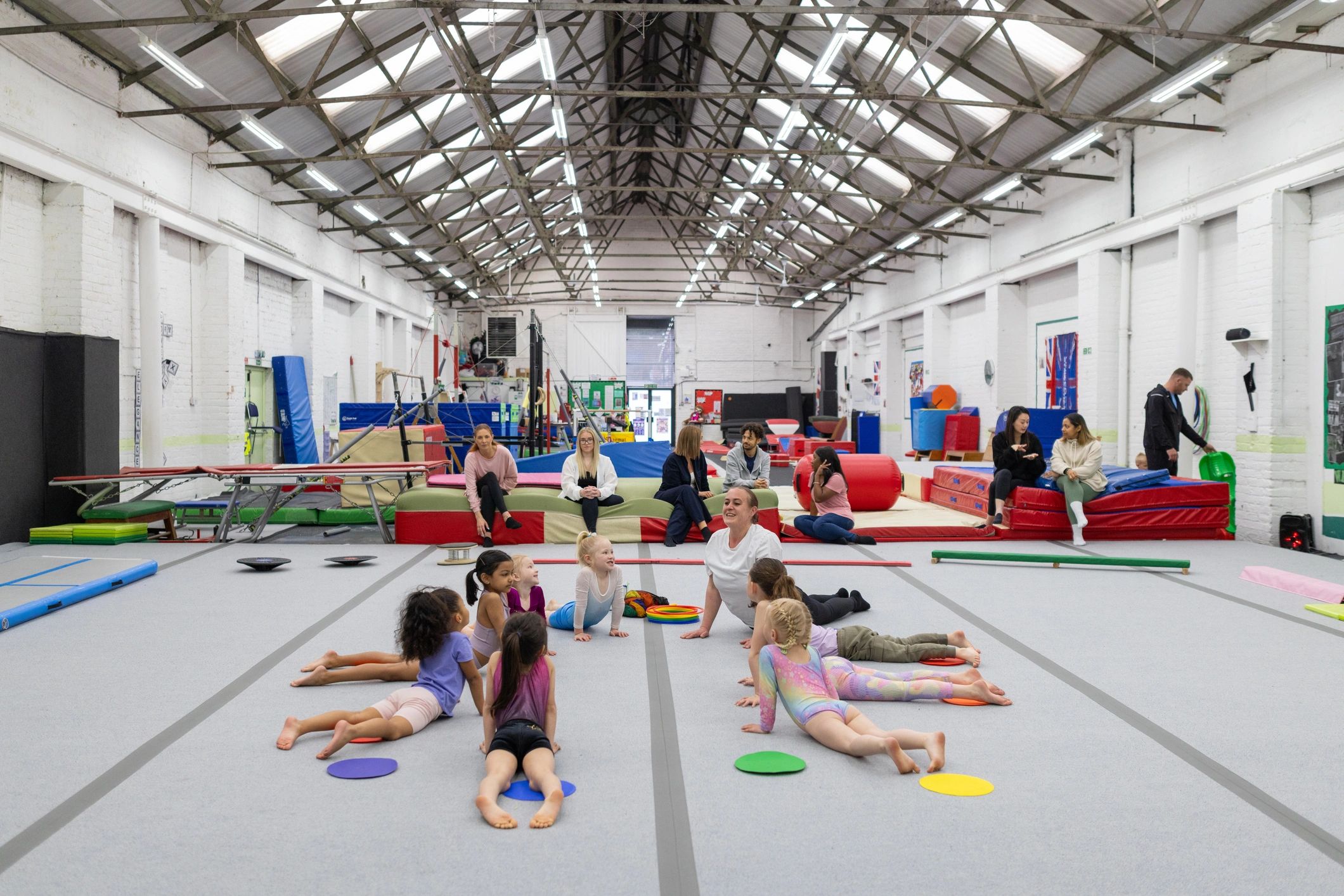 Group training session in a studio setting